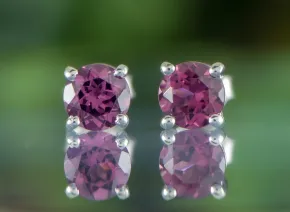 Ohrringe mit Granat-Rhodolith 5mm