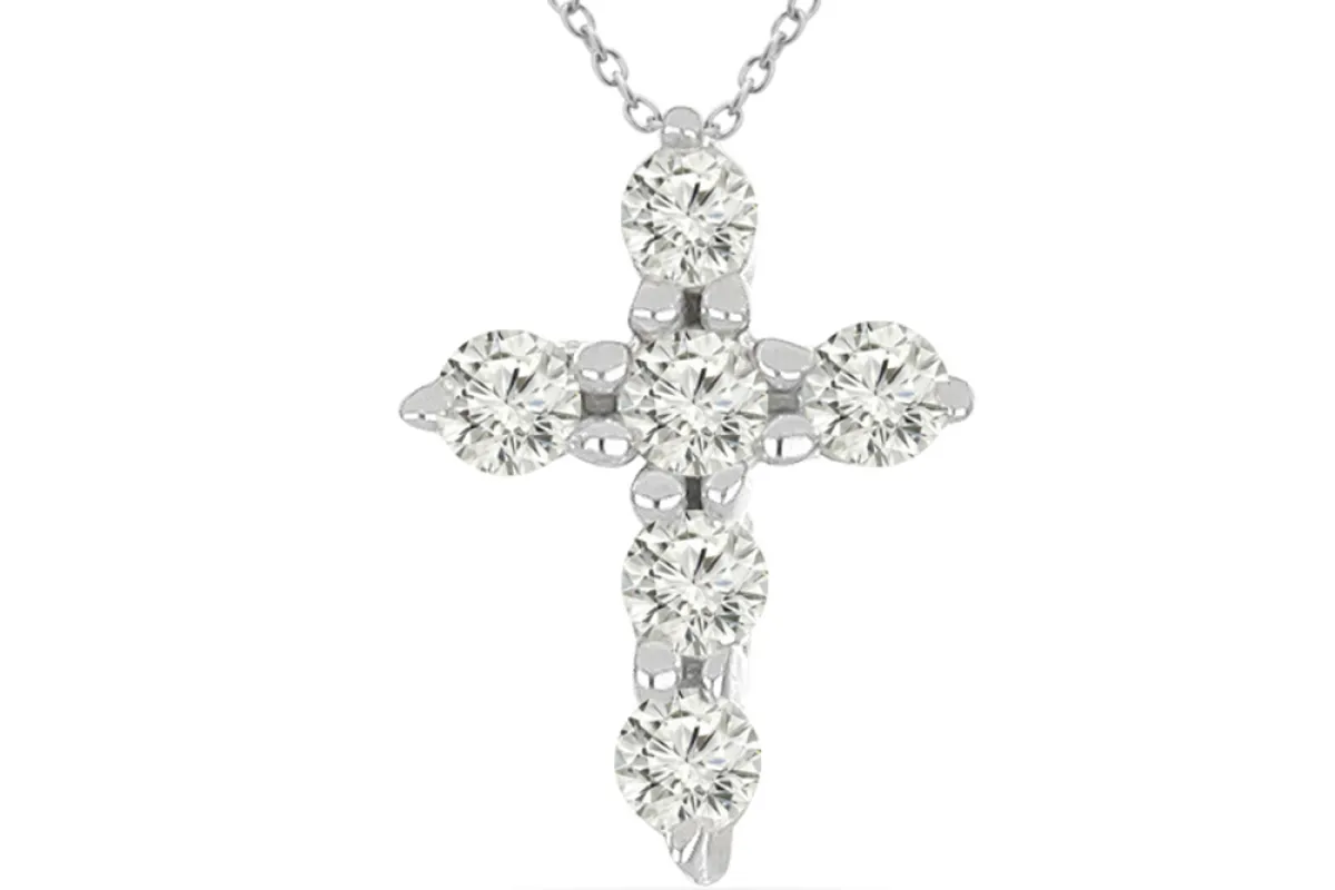 Silbernes Kreuz mit Diamanten