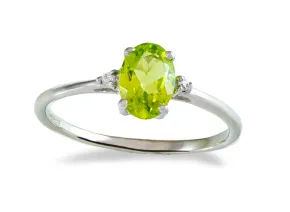 Silberring mit Peridot 7x5mm