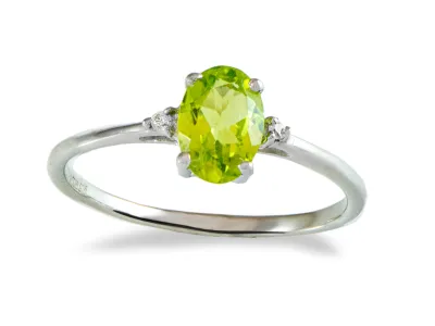 Silberring mit Peridot 7x5mm