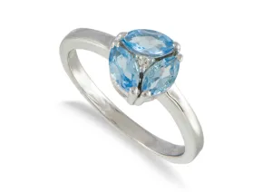 Silberring mit Blauem Topas