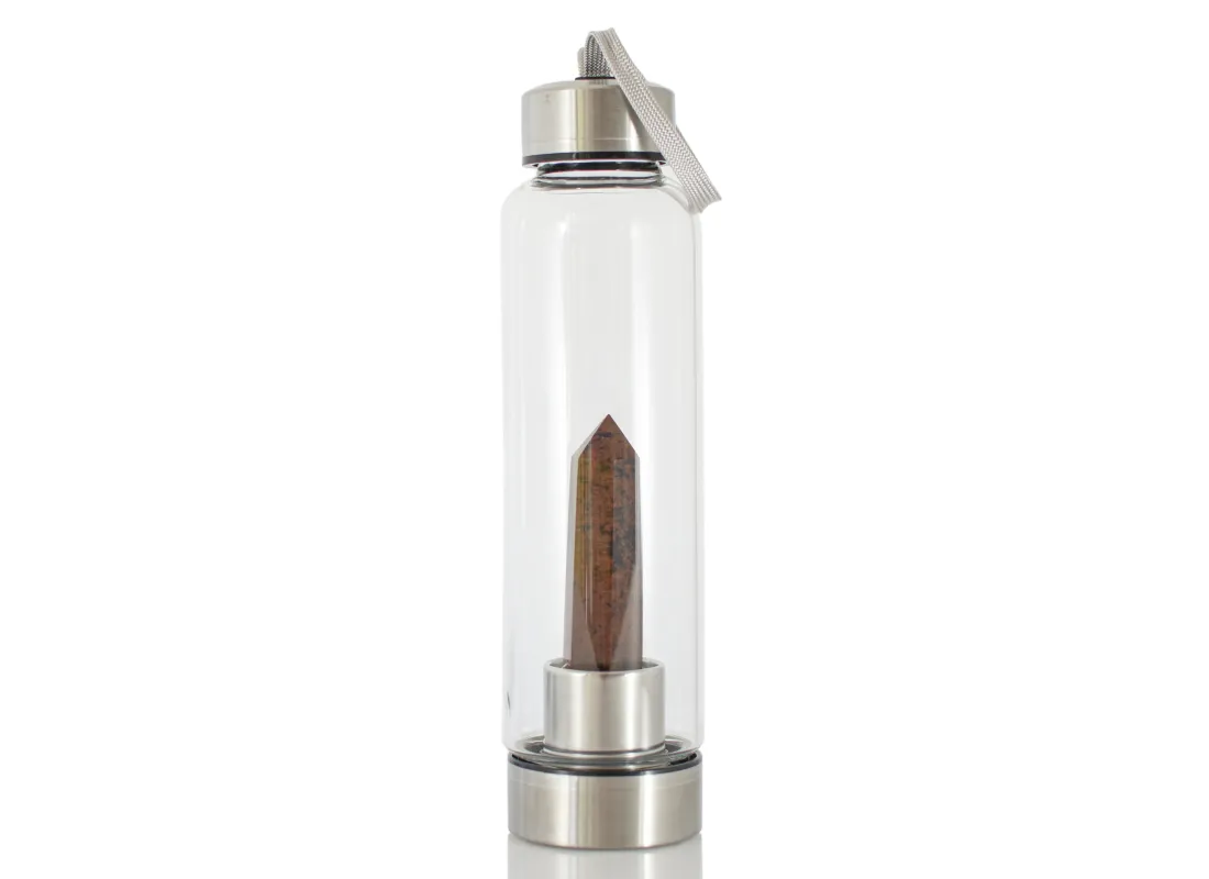 Wasserflasche mit Mahagoni-Obsidian