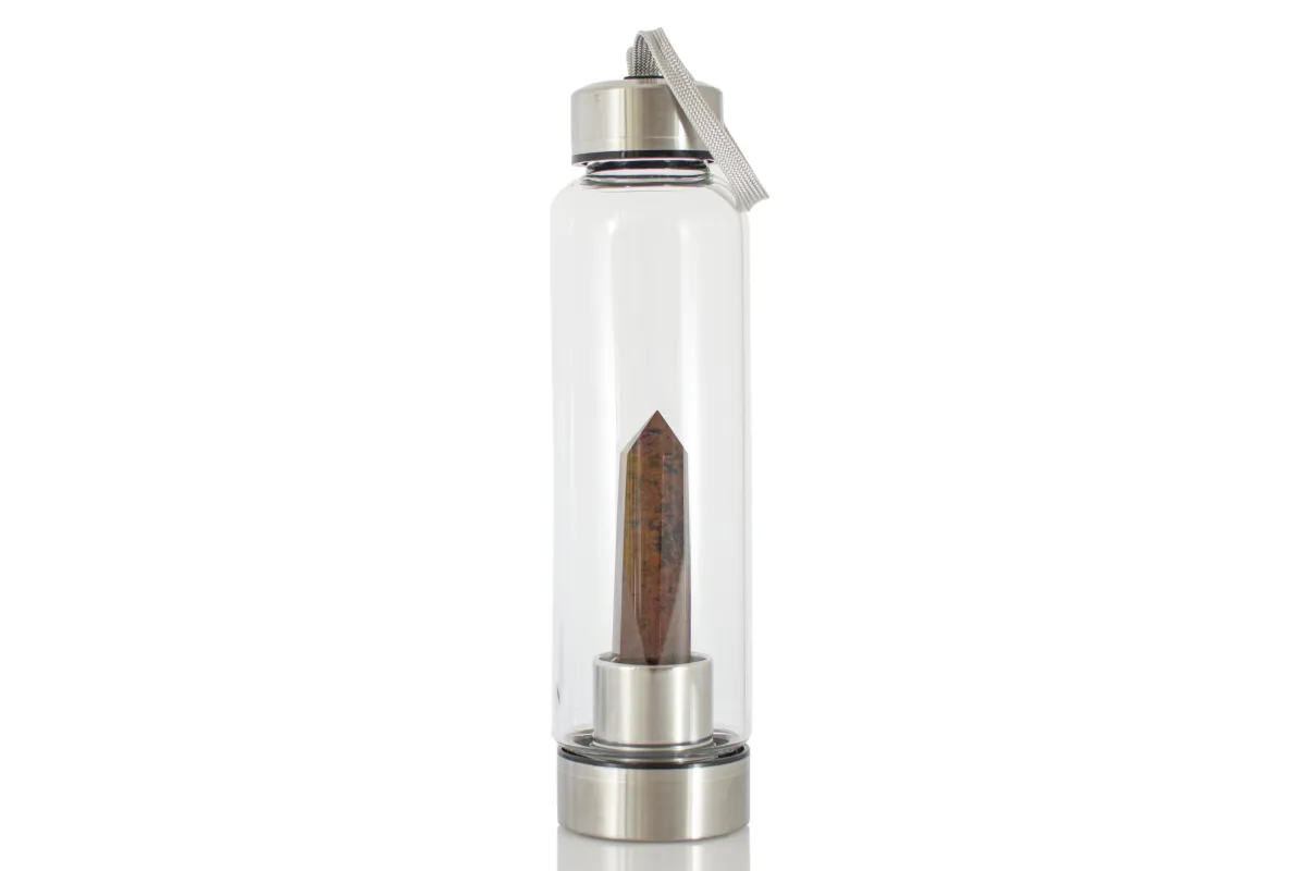 Wasserflasche mit Mahagoni-Obsidian