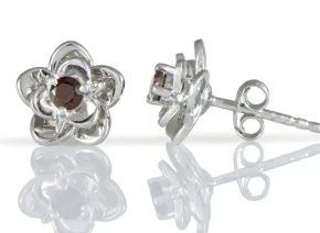 Granat-Ohrringe "Blumen"