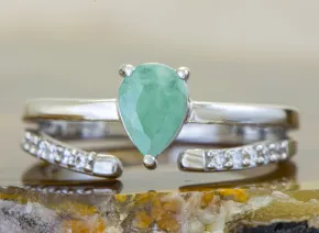Silberring mit Smaragd (Emerald)