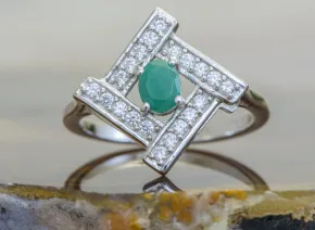 Silberring mit Smaragd (Emerald)