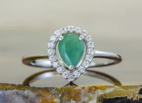 Silberring mit Smaragd (Emeraude)