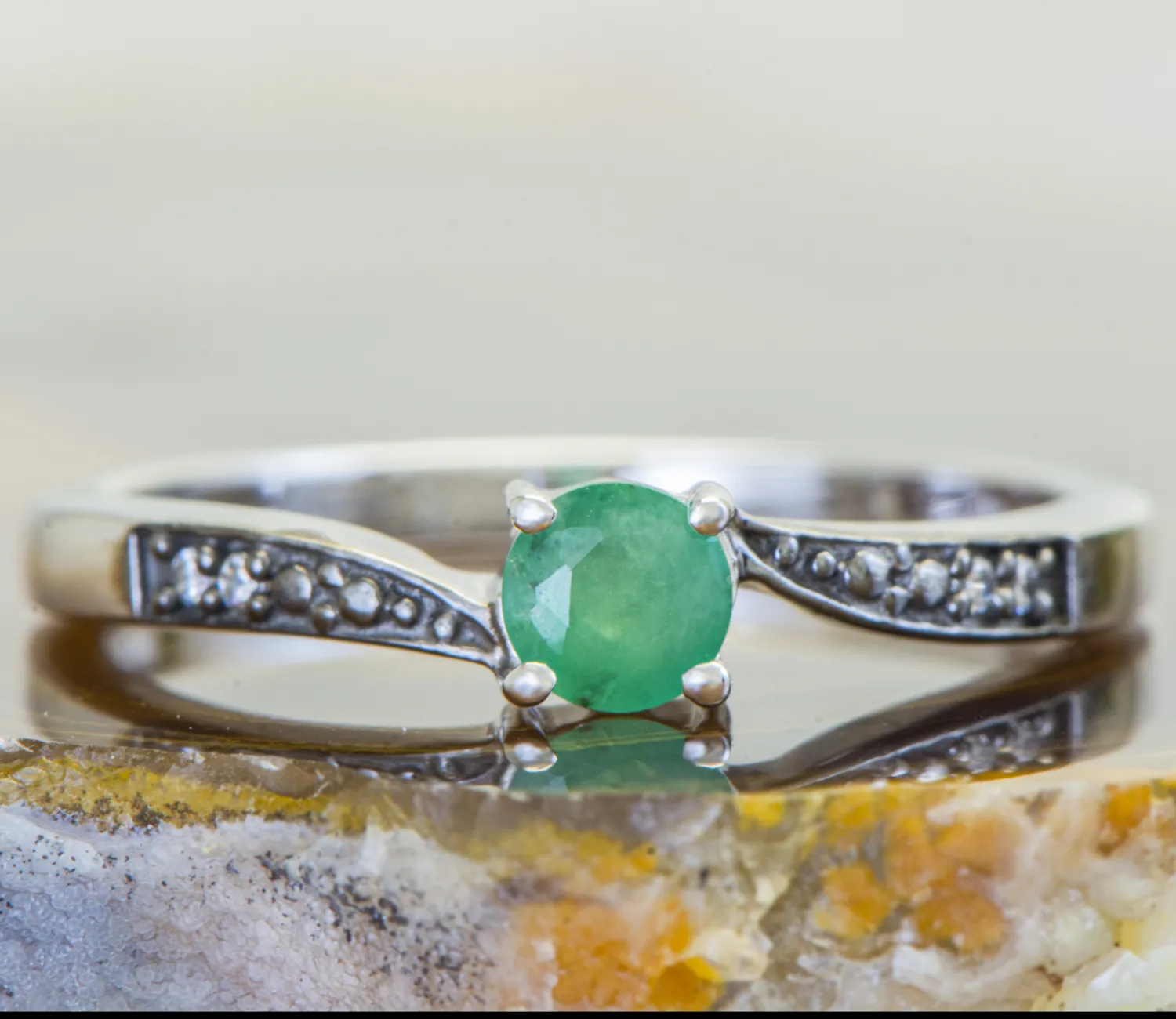 Silberring mit Smaragd (Emerald)