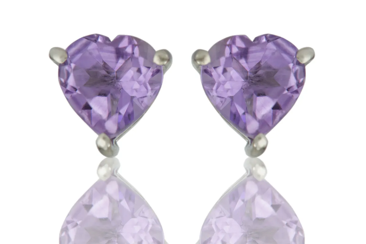 Ohrringe mit Amethyst-Herz