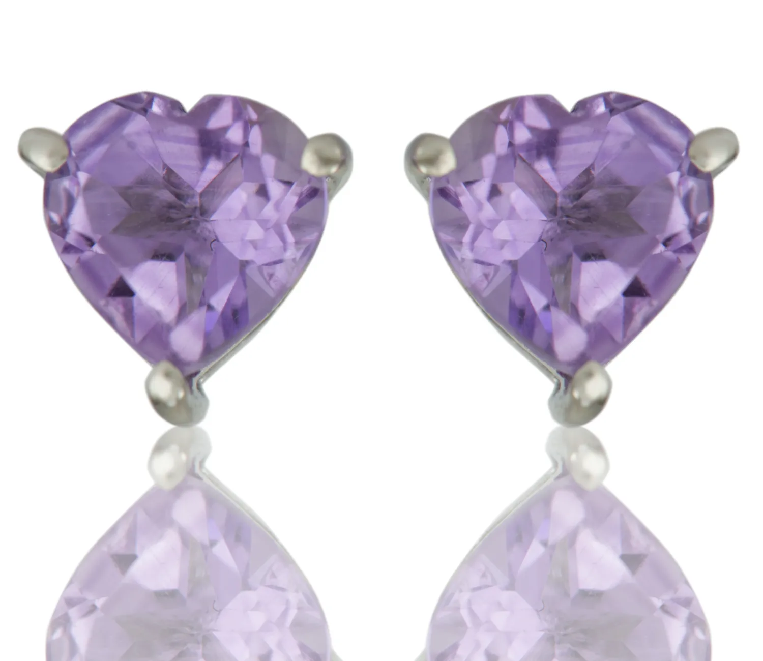 Ohrringe mit Amethyst-Herz