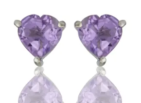 Ohrringe mit Amethyst-Herz
