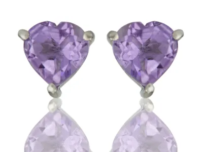 Ohrringe mit Amethyst-Herz