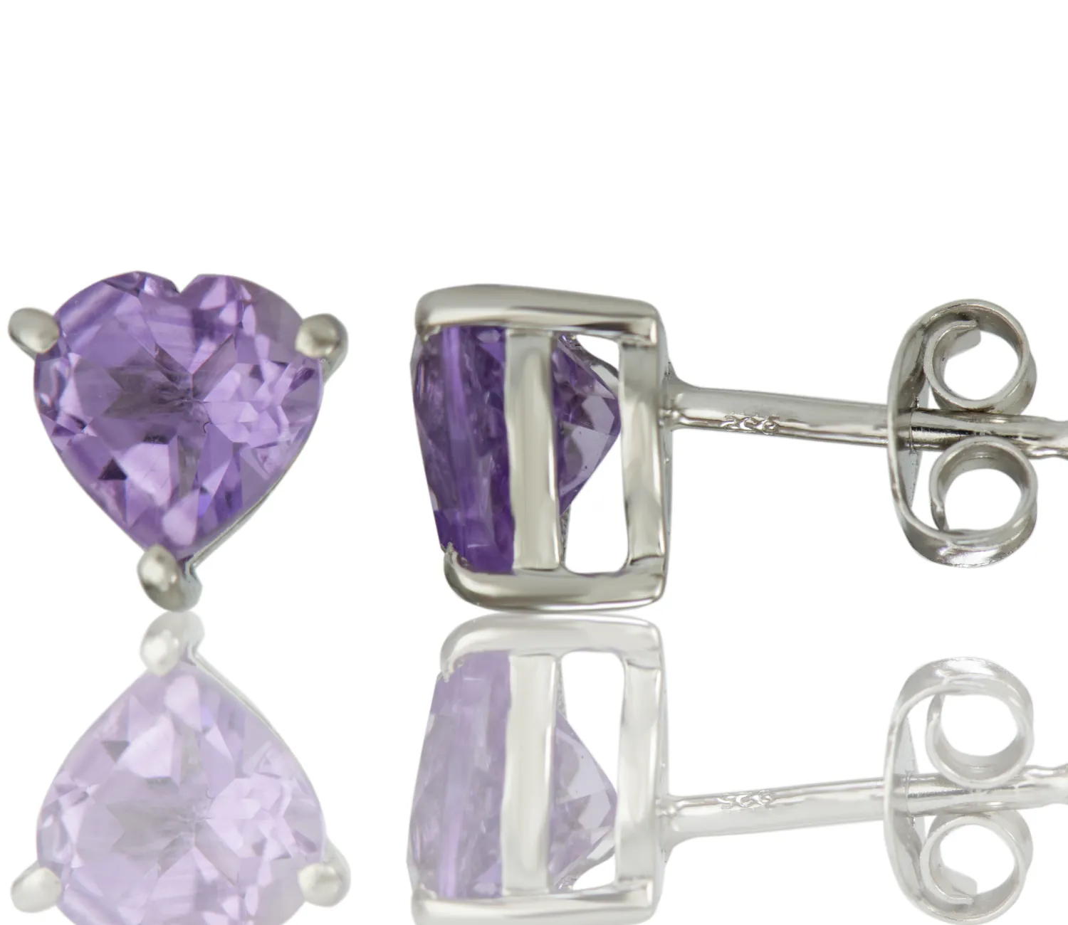 Ohrringe mit Amethyst-Herz