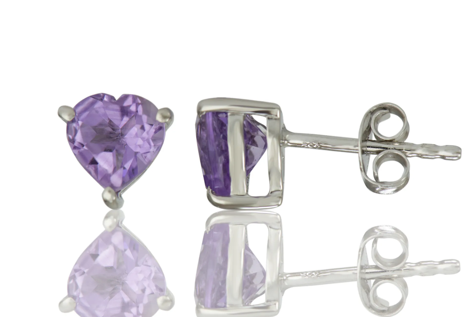 Ohrringe mit Amethyst-Herz