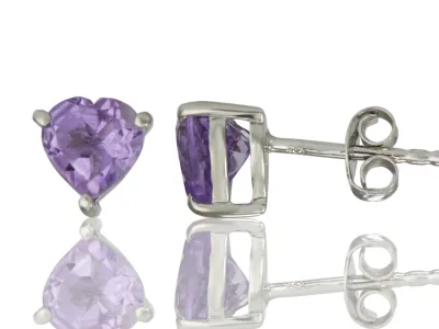 Ohrringe mit Amethyst-Herz