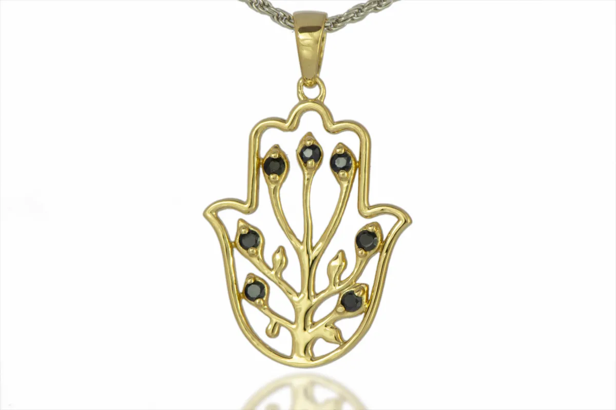 Hand der Fatima mit schwarzem Saphir