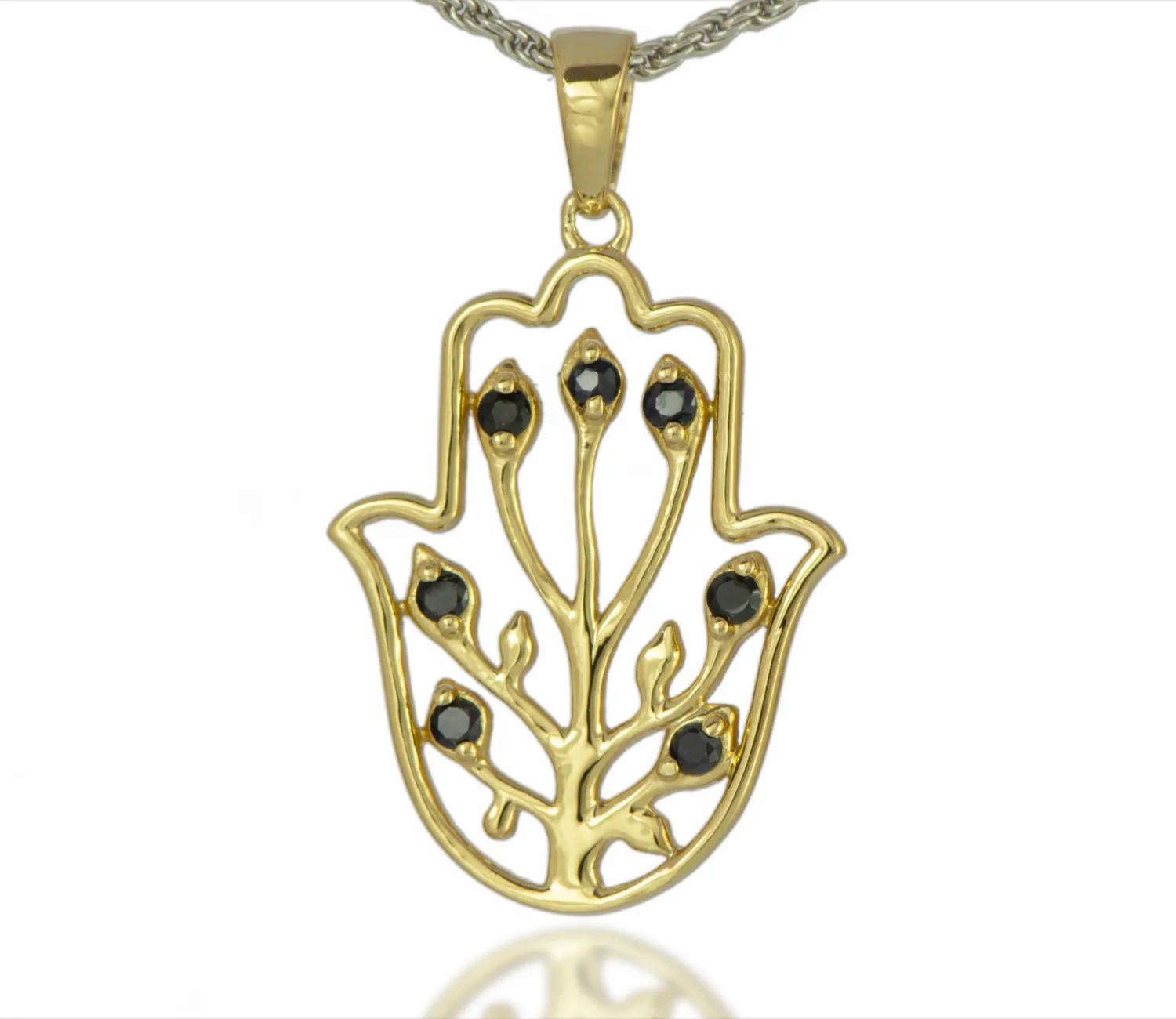 Hand der Fatima mit schwarzem Saphir