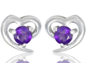 Ohrringe mit Amethyst "Herzen"