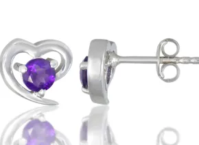 Ohrringe mit Amethyst "Herzen"