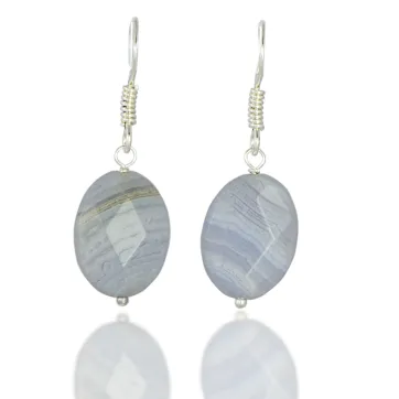 Ohrringe mit Chalcedon "Blaue Spitze"