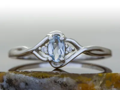 Silberring mit Aquamarin