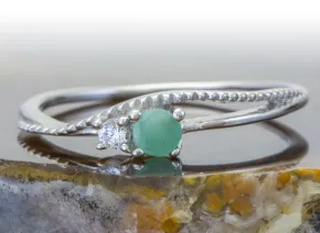 Silberring mit Smaragd (Emeraude)