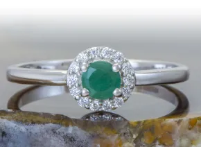 Silberring mit Smaragd (Emeraude)