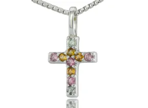 Silbernes Kreuz mit Turmalin