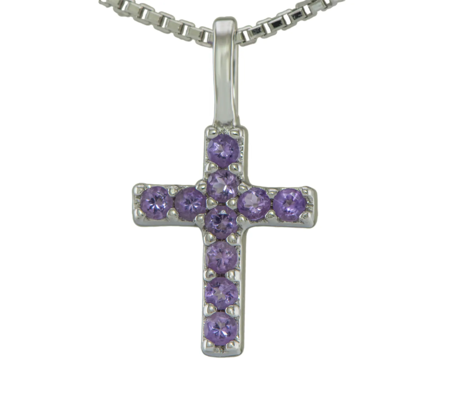 Silbernes Kreuz mit Amethyst
