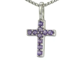 Silbernes Kreuz mit Amethyst