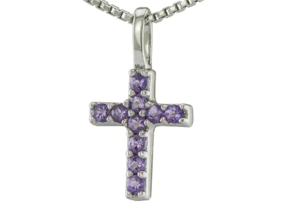 Silbernes Kreuz mit Amethyst