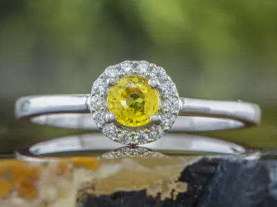Silberring mit Gelbem Saphir