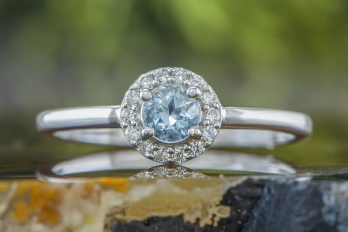 Silberring mit Aquamarin
