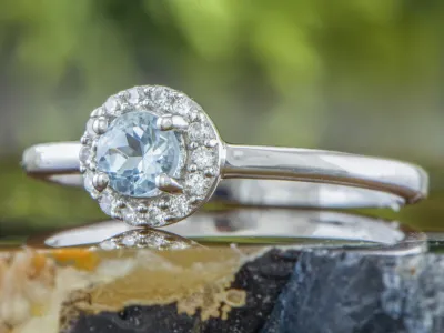 Silberring mit Aquamarin