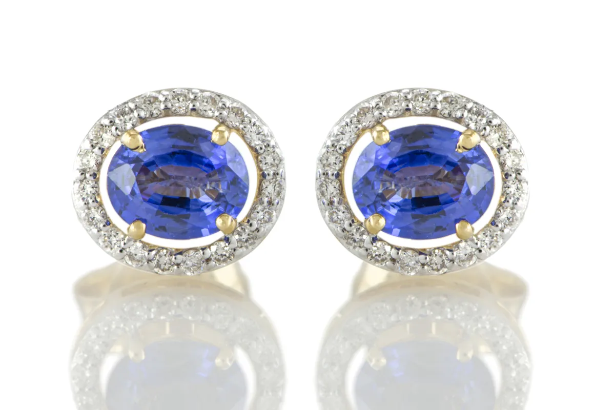 Ohrringe mit Saphir und Diamanten