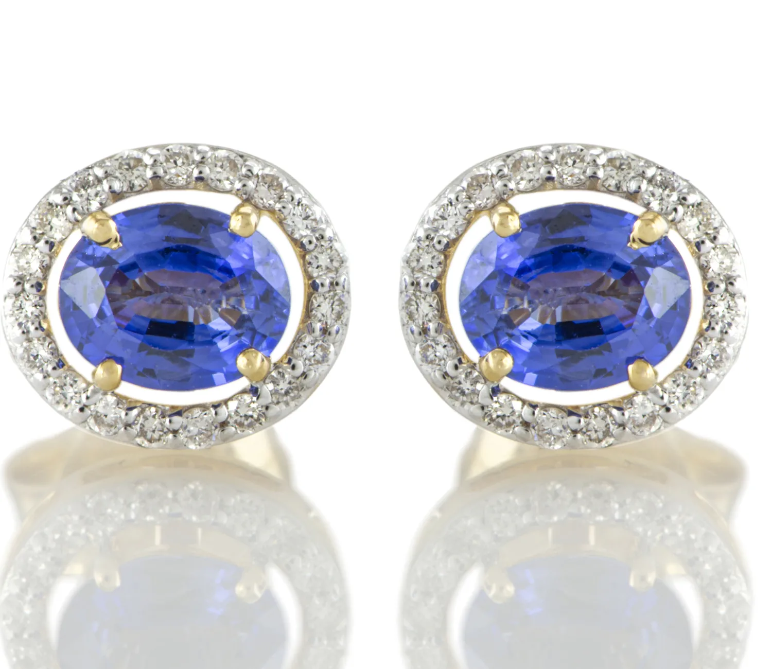 Ohrringe mit Saphir und Diamanten