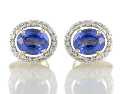 Ohrringe mit Saphir und Diamanten