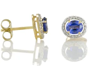 Ohrringe mit Saphir und Diamanten