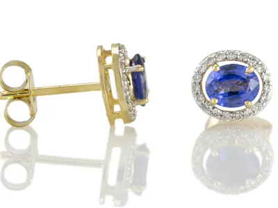 Ohrringe mit Saphir und Diamanten