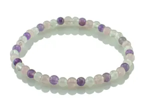 Armband mit Amethyst, Rosenquarz und Bergkristall