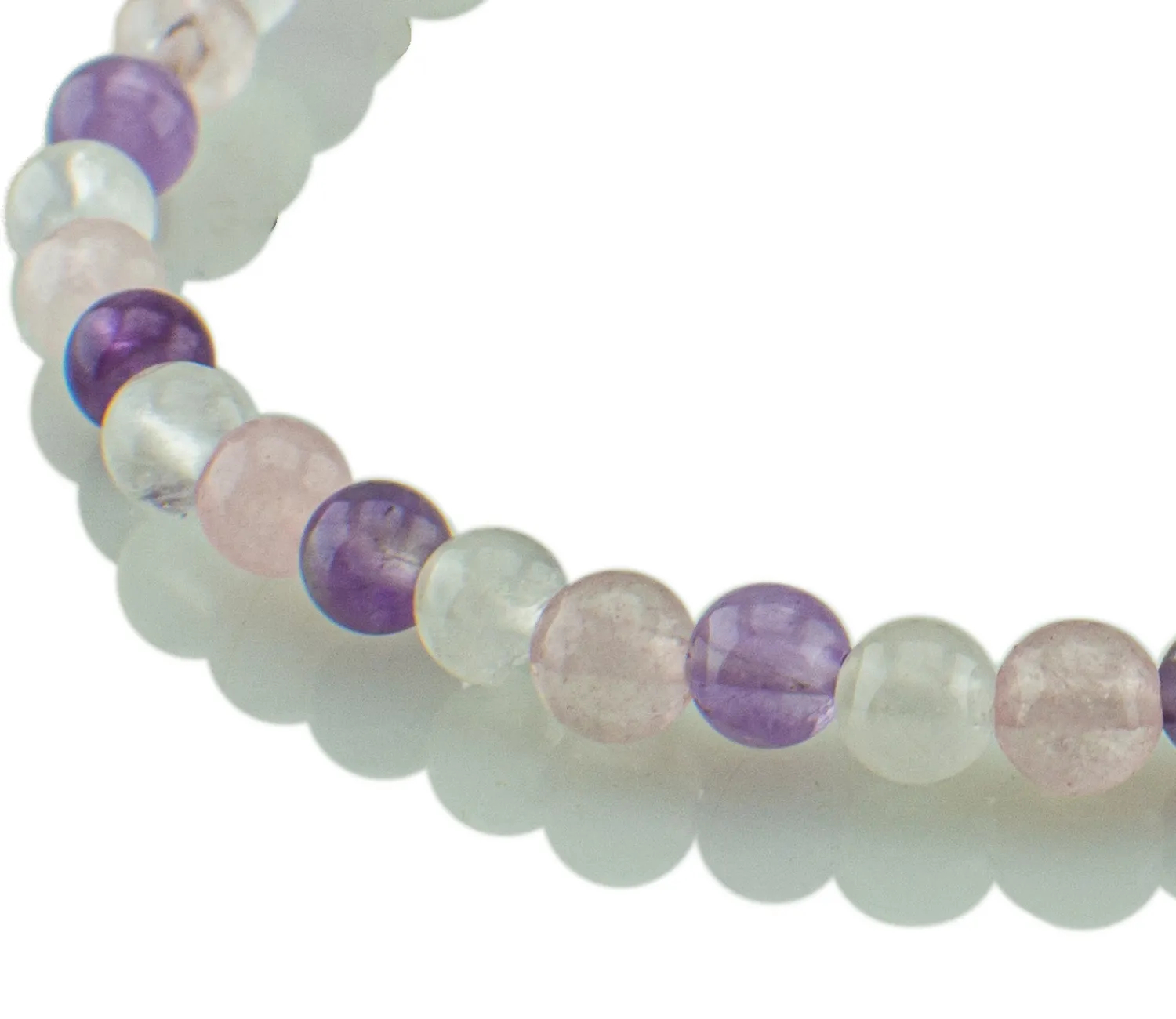 Armband mit Amethyst, Rosenquarz und Bergkristall