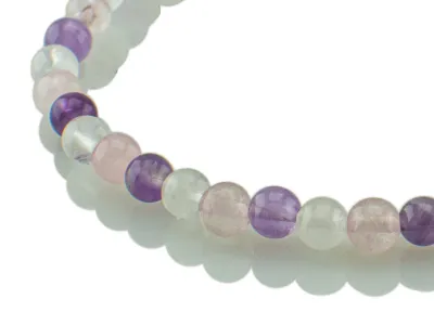 Armband mit Amethyst, Rosenquarz und Bergkristall