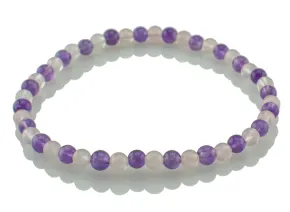 Armband mit Amethyst und Rosenquarz