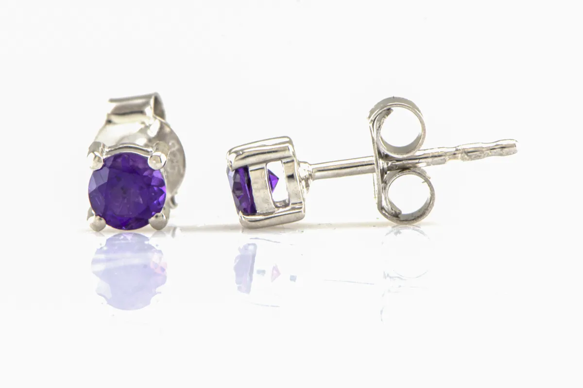 Silberohrringe mit Amethyst