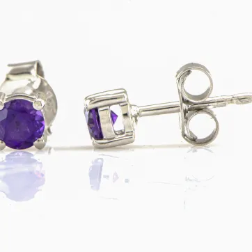 Silberohrringe mit Amethyst