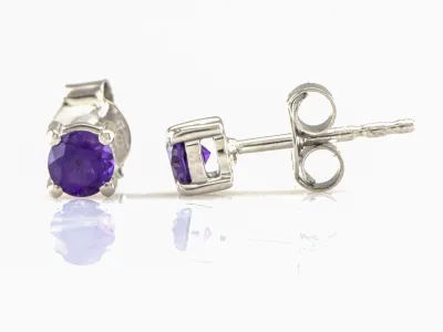 Silberohrringe mit Amethyst