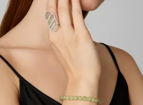 Grünes Armband aus Prehnit