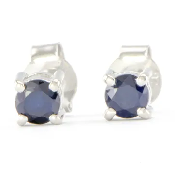 Silberohrringe mit Blauem Saphir