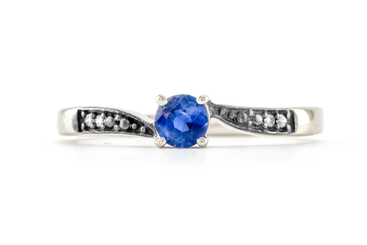 Silberring mit natürlichem Kyanit AA 4 mm