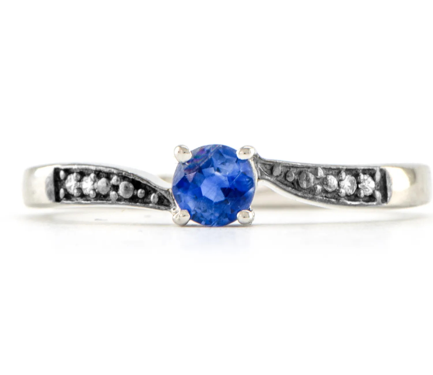 Silberring mit natürlichem Kyanit AA 4 mm